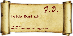 Felde Dominik névjegykártya